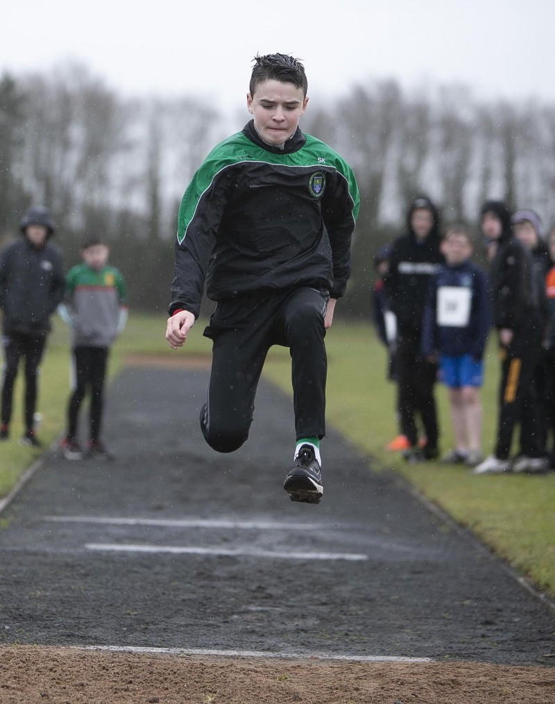 A long jump competitor at the Mary Peters Games organised by Causeway Coast and Glens Borough Council.