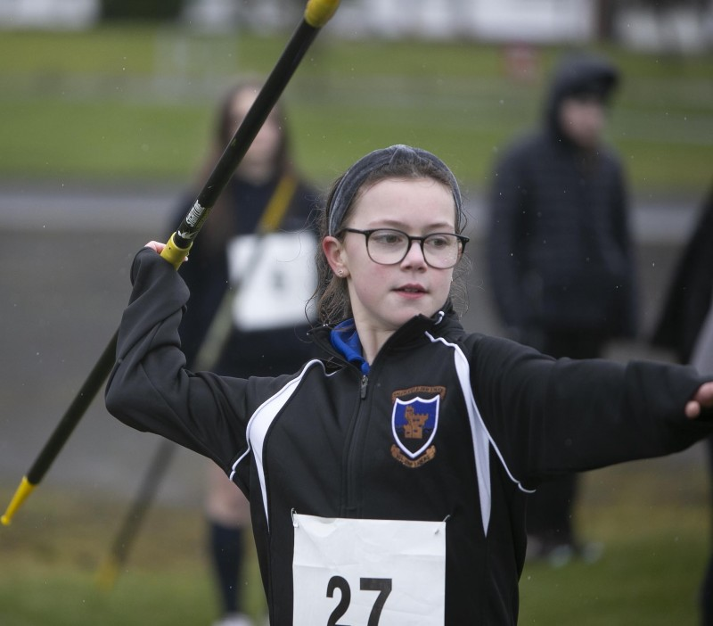 Preparing to throw the javelin at the Mary Peters Games organised by Causeway Coast and Glens Borough Council.