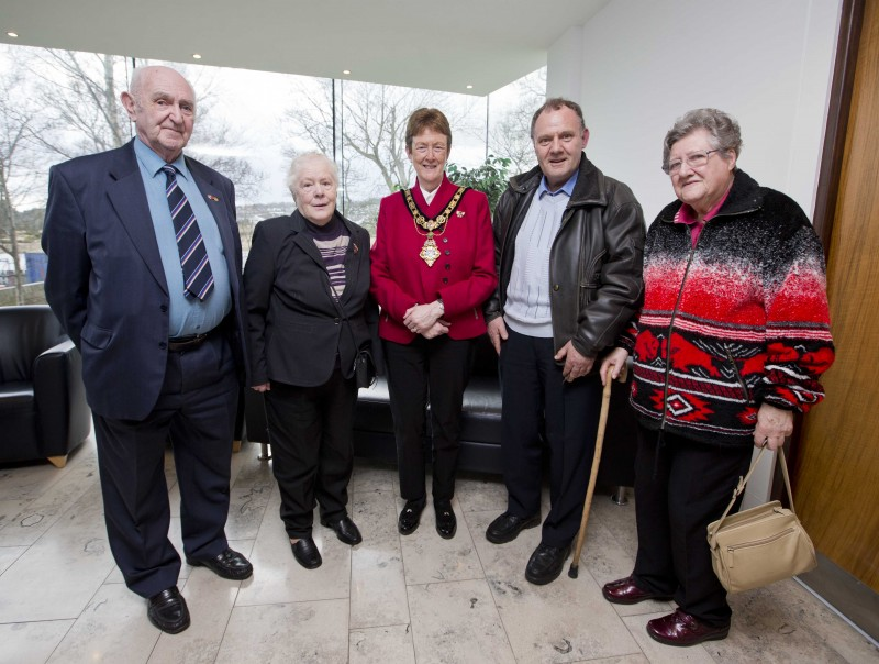 Joe Donaghy, Margaret Mullan, Sammy Smyth and Irene Smyth pictured with the Mayor of Causeway Coast and Glens Borough Council Councillor Joan Baird OBE.