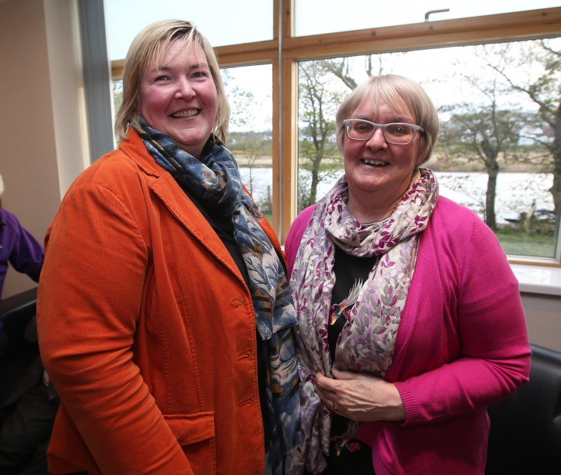 Councillor Sandra Hunter pictured with Joan Quigg at the civic reception held in Cloonavin recently.