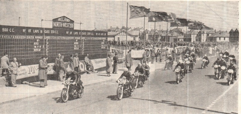 An image taken in 1954 showing the start of the Junior Race.