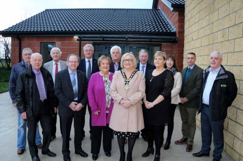 Some of those who attended the official opening of the new Healthy Living Centre at The Millennium Centre in Loughgiel including the Mayor of Causeway Coast and Glens Borough Council Councillor Brenda Chivers.