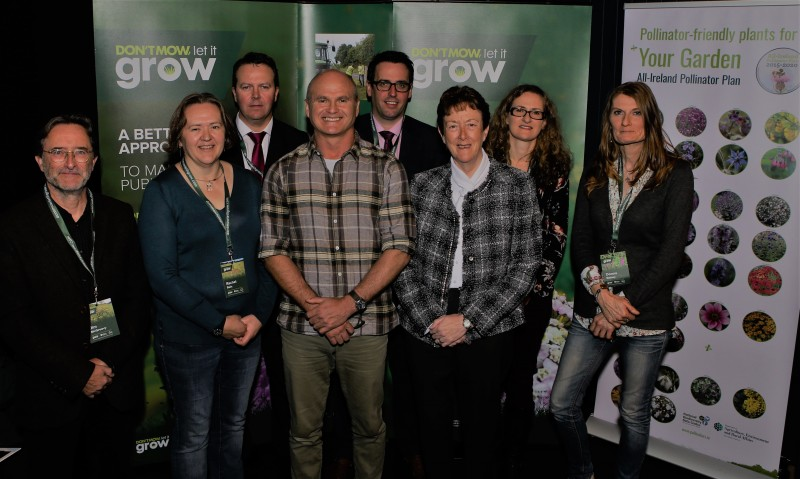 Blue Planet cameraman and BBC presenter, Simon King OBE pictured with Don’t Mow Let it Grow partners at the celebration event in Flowerfield Arts Centre in Portstewart.