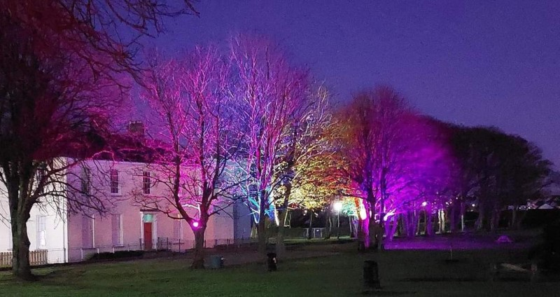 Winterlight Treeluminations’ designed by artist Walter Holt to bathe the surrounding park and building in a rainbow of constantly changing colours will be in place until January 23rd 2021