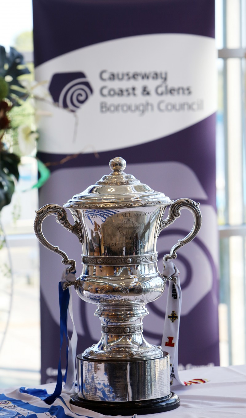 The Irish Cup on display in Causeway Coast and Glens Borough Council’s headquarters.