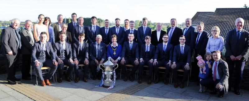 Council members pictured with Coleraine FC’s Irish Cup winning team.