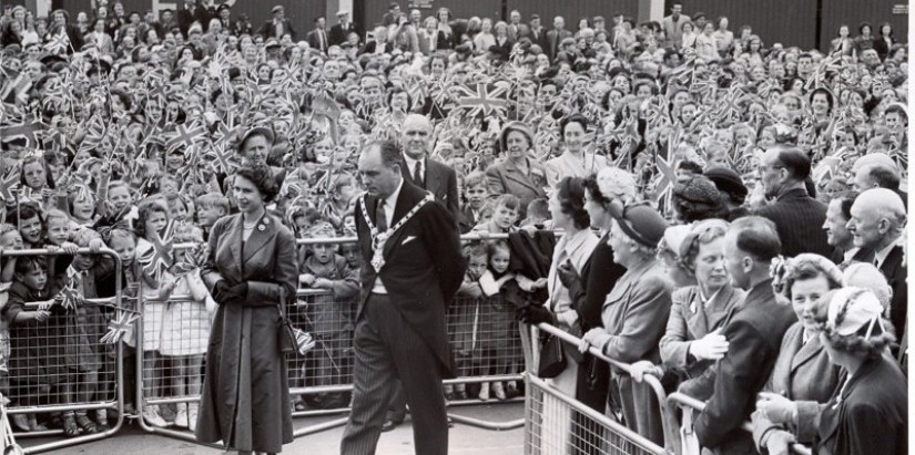 HM The Queen pictured in Ballymoney in 1953.