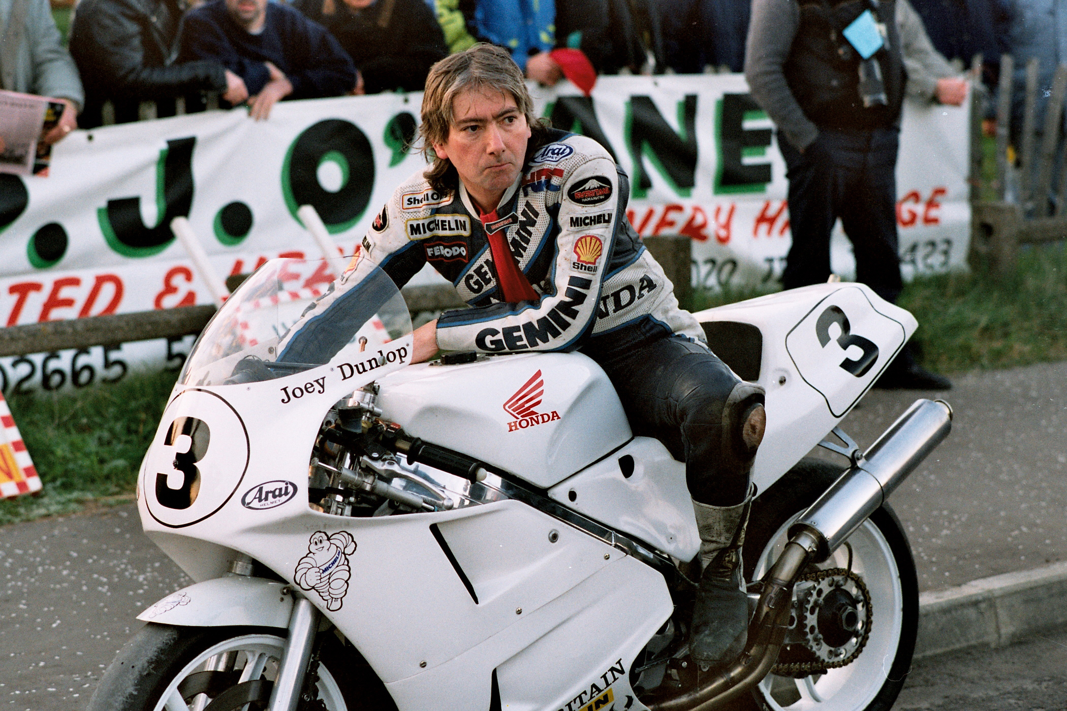 Joey on a 750cc Honda in 1990