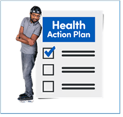 a man with his health action plan