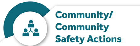 in large writing the words community and community safety actions