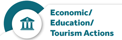 larger words which say economic, education and tourism actions