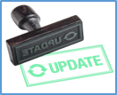 a stamp which says update