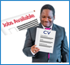 A person holding their CV, which is a document that lists the persons skills and experience
