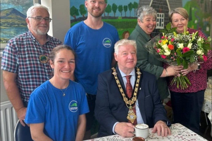 Mayor welcomed to official opening of new café in former Bellarena primary school