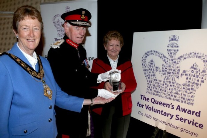 Burnfoot Community Association receives the Queen’s Award for Voluntary Service.