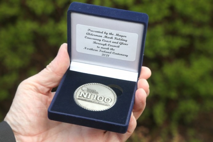 Centenarians receive commemorative coin from Mayor of Causeway Coast and Glens Borough Council 