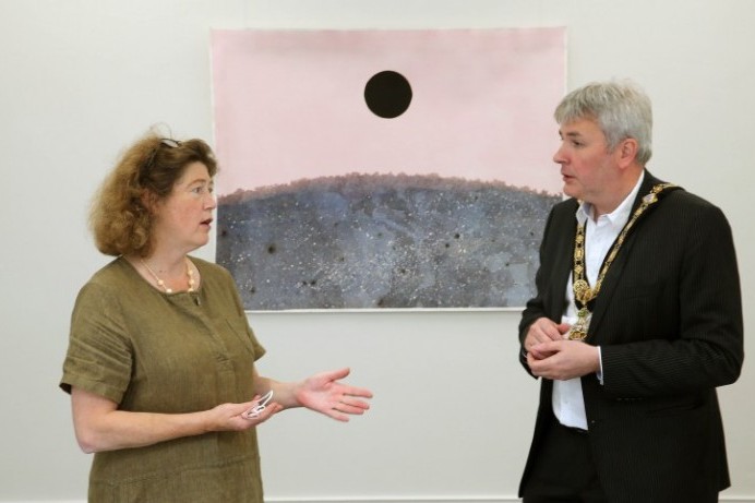 Mayor enjoys a visit to new exhibitions at Flowerfield Arts Centre