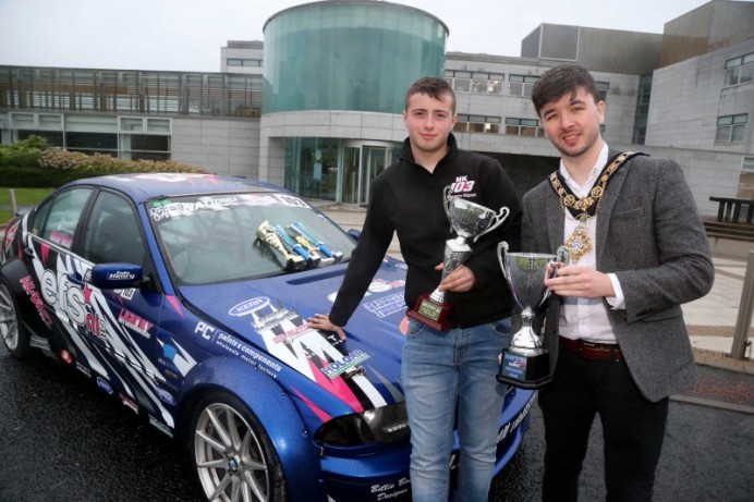 Reception held for young drift racing star