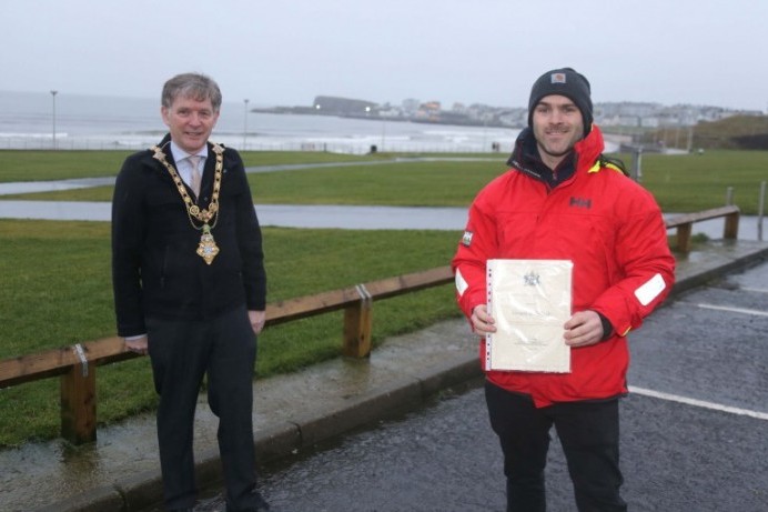 Mayor of Causeway Coast and Glens Borough Council honours Portrush man after house fire rescue