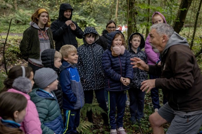 School pupils explore 10,000 years of human settlement in Mountsandel Woods