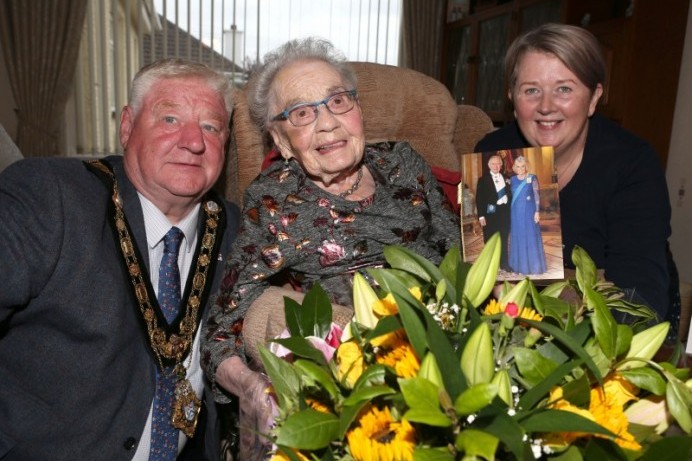 Mayor and Mayoress join 100th birthday celebrations for Rita Ody