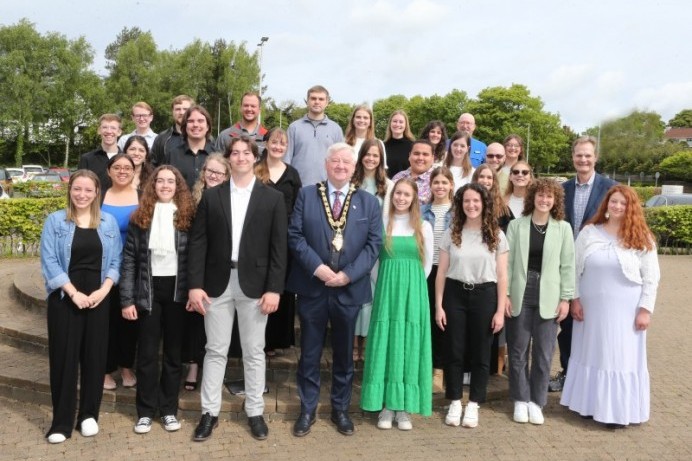 Mayor greets choristers from Texas at special reception in Coleraine