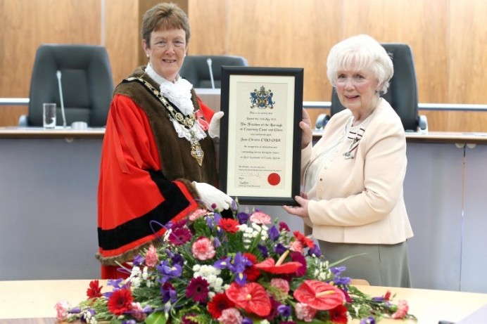 Lord Lieutenant for County Antrim receives the Freedom of the Borough