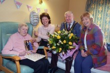 Mayor congratulates local resident Gertrude Mullan on her 100th birthday